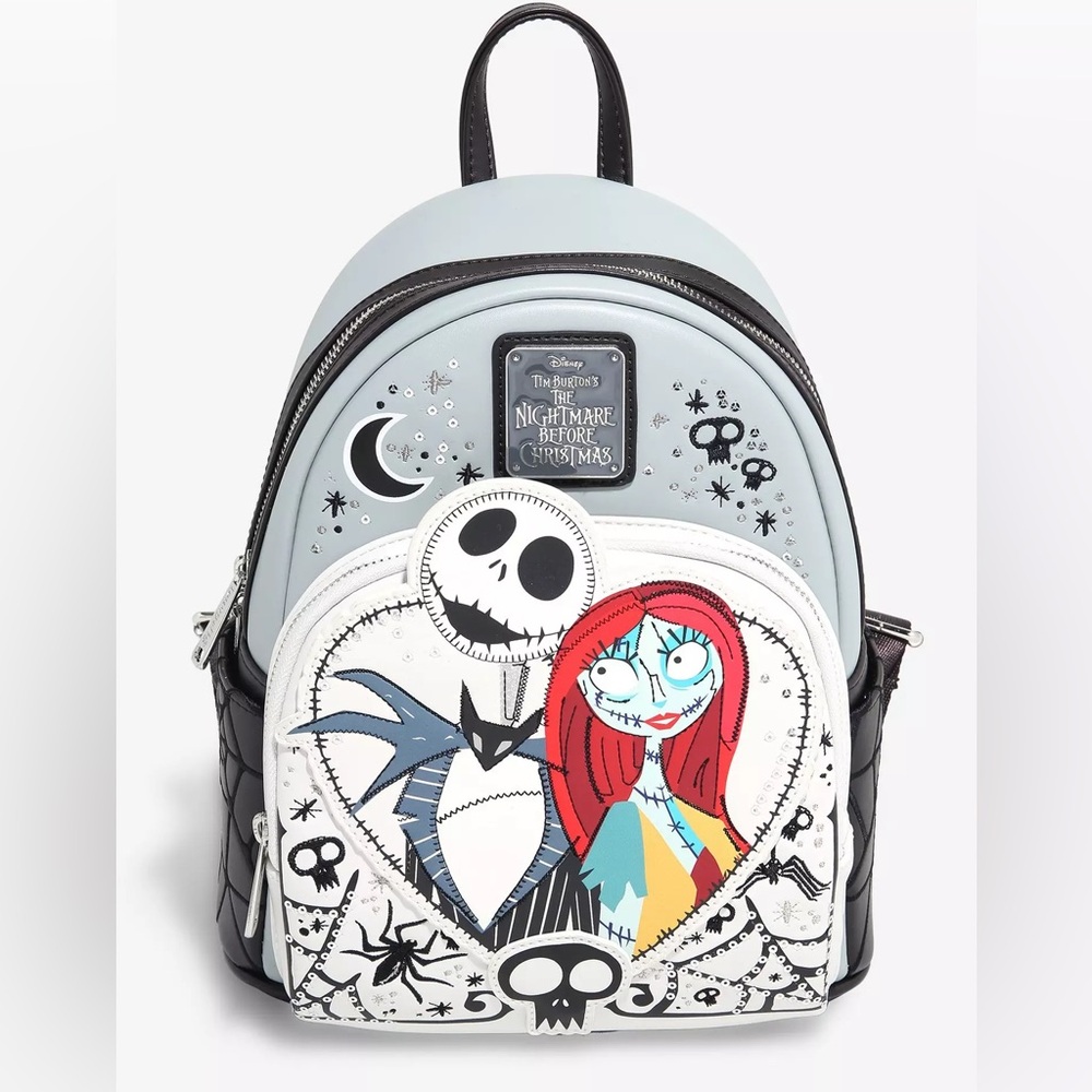 Loungefly Disney The Nightmare Before Christmas Jack & Sally Heart Mini Backpack